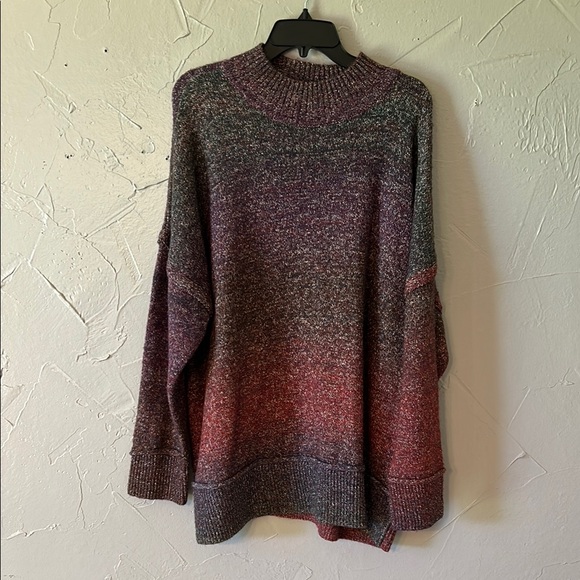 Westbound Purple and Red Cowl Neck Sweater - Picture 1 of 8